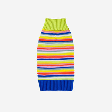 Rainbow | Circus Knit Texture Stripe Rib Dog Sweater Long Warm Easy to Wash