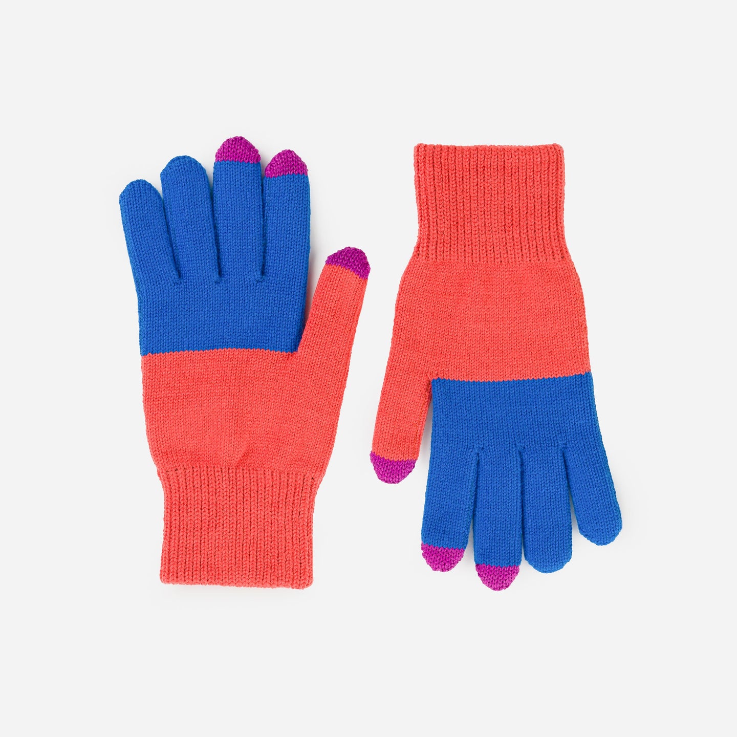 Colorblock Knit Touchscreen One Size Glove Colorful Fingertips Colorful Holiday Gift