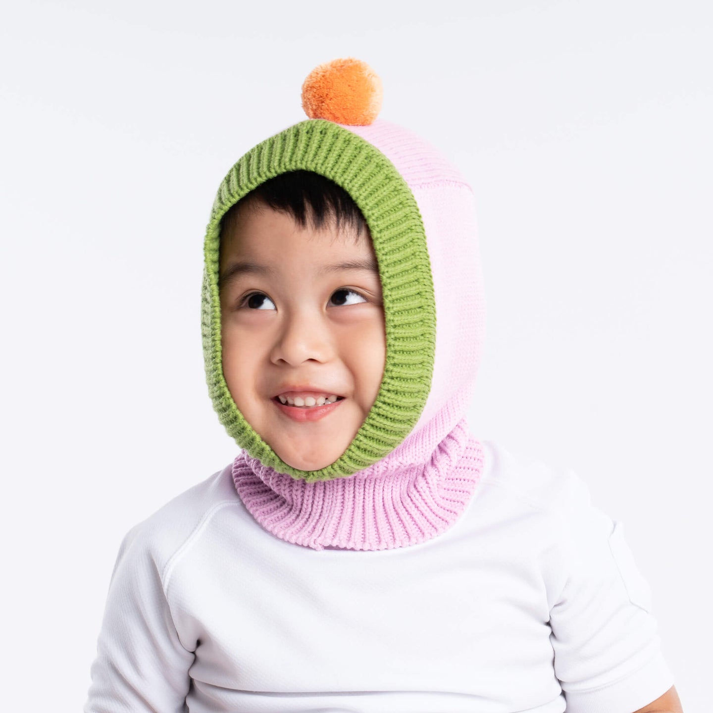Pom Balaclava Hood Kids Pink Cute Hat Alternative Won't Come Off
