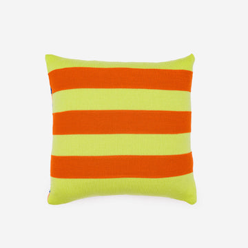 Peach Cobalt | Super Stripe Raised Textured Pillow Cover Accent Colorful Yellow Blue
