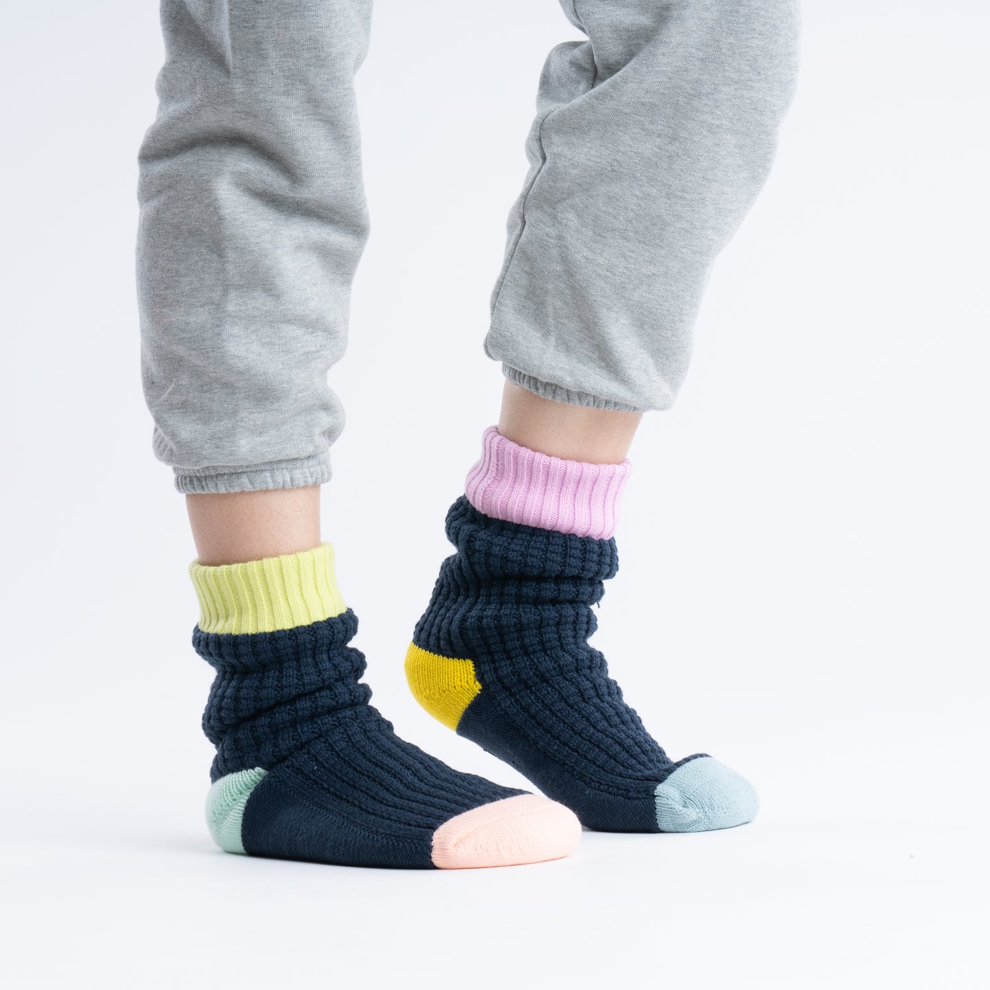 Spot Knit House Socks Cold Feet Warm Fleece Indoor Waffle Knit