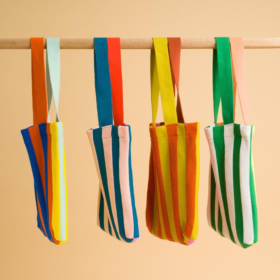 Verloop colorful striped knit totes
