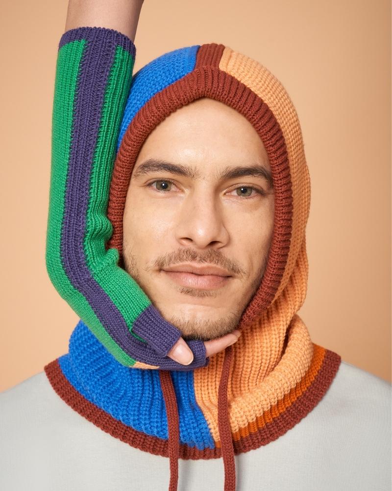 verloop outline knit drawstring hood