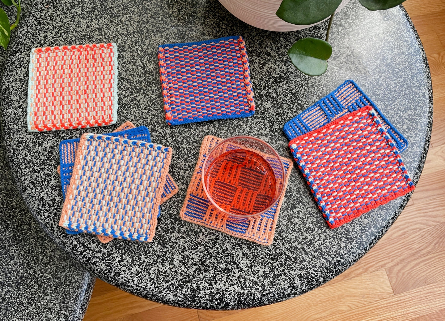 Verloop colorful knit coaster sets