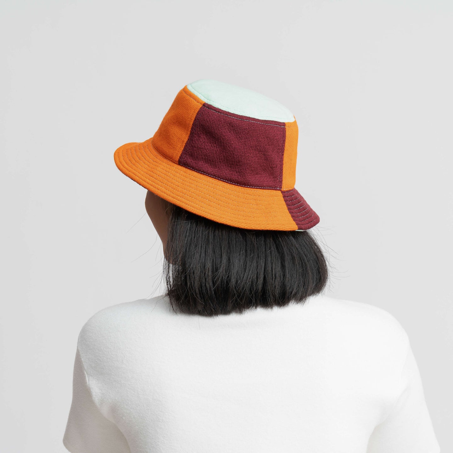 Patchwork Colorblock Knit Bucket Hat