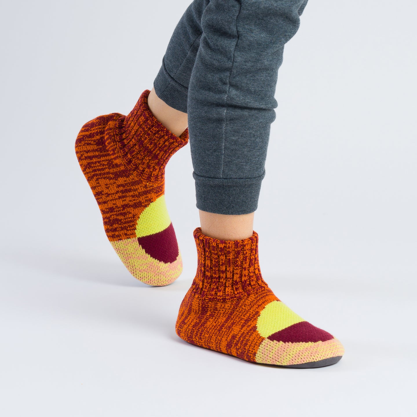 Flip Dot Knit Sock Slippers Retro Soft Padded Socks Unisex Men's Extended Sizes Knitted