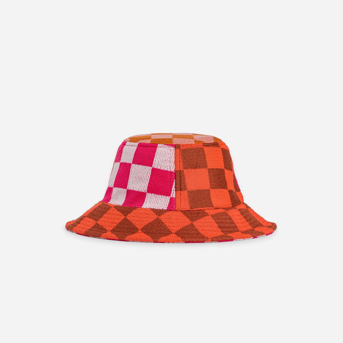 Poppy Lilac Checkerboard Patchwork Bucket Hat
