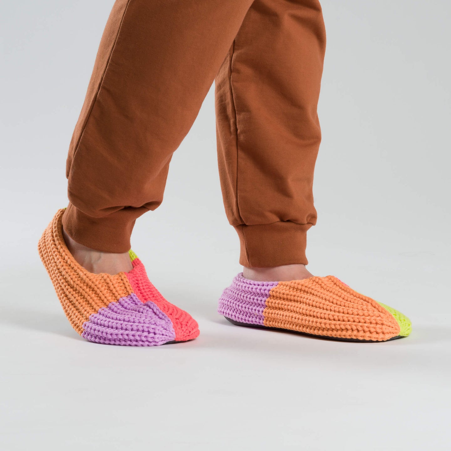 Quattro Rib Slippers Knit Colorblock Cozy Colorful