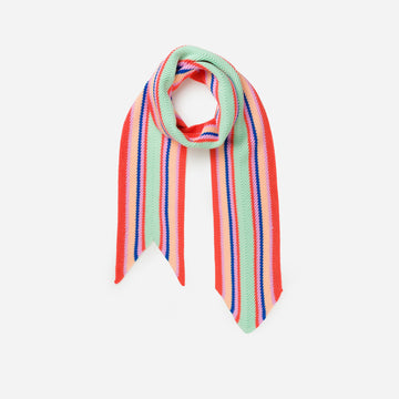 Jade | Ribbon Striped Knit Scarf Herringbone Chevron textured long scarf pattern 