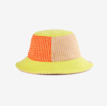 Poppy Lilac | Squiggle Raised Stripe Knit Bucket Hat Crushable Sun Hat