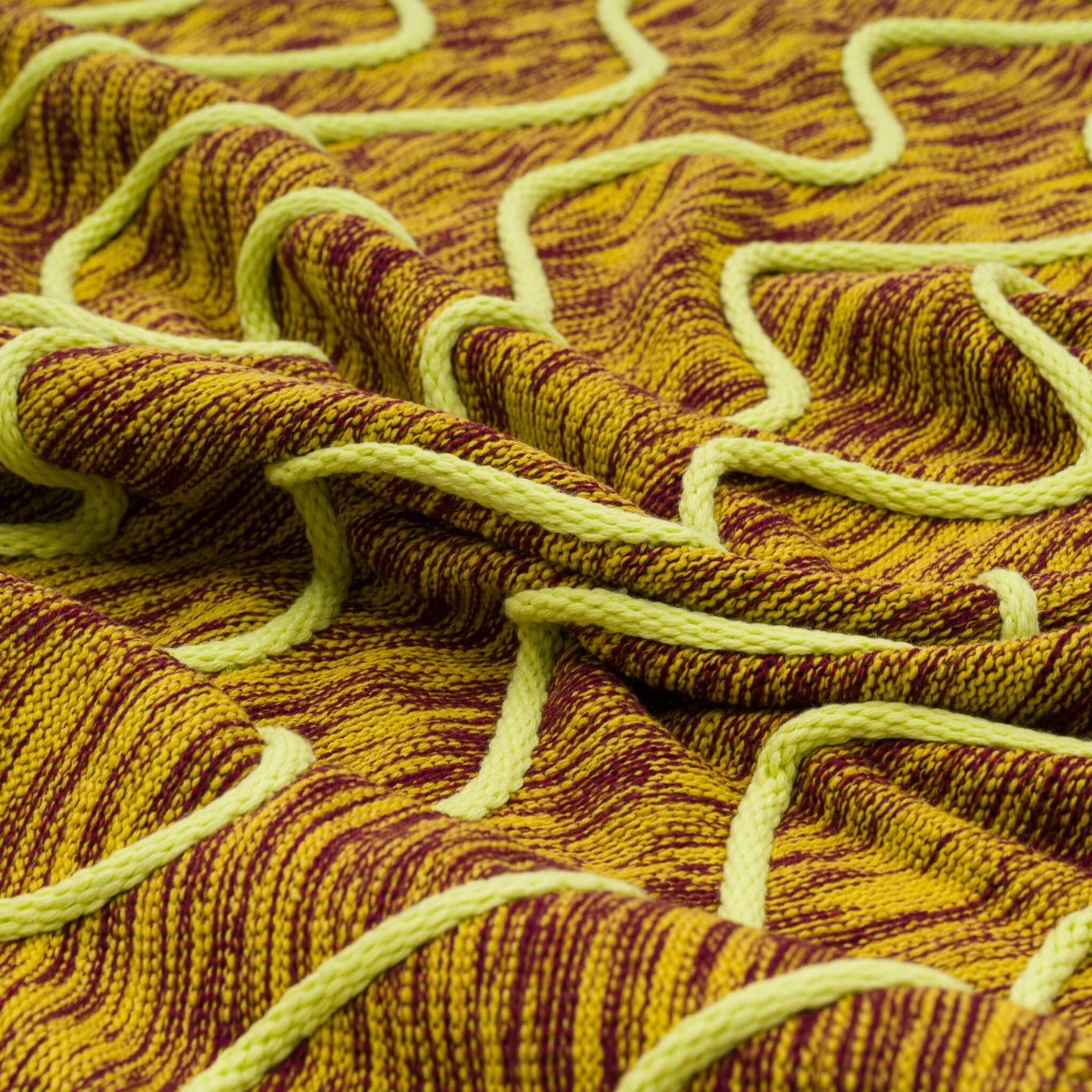 Squiggle Stripe Knit Throw Blanket
