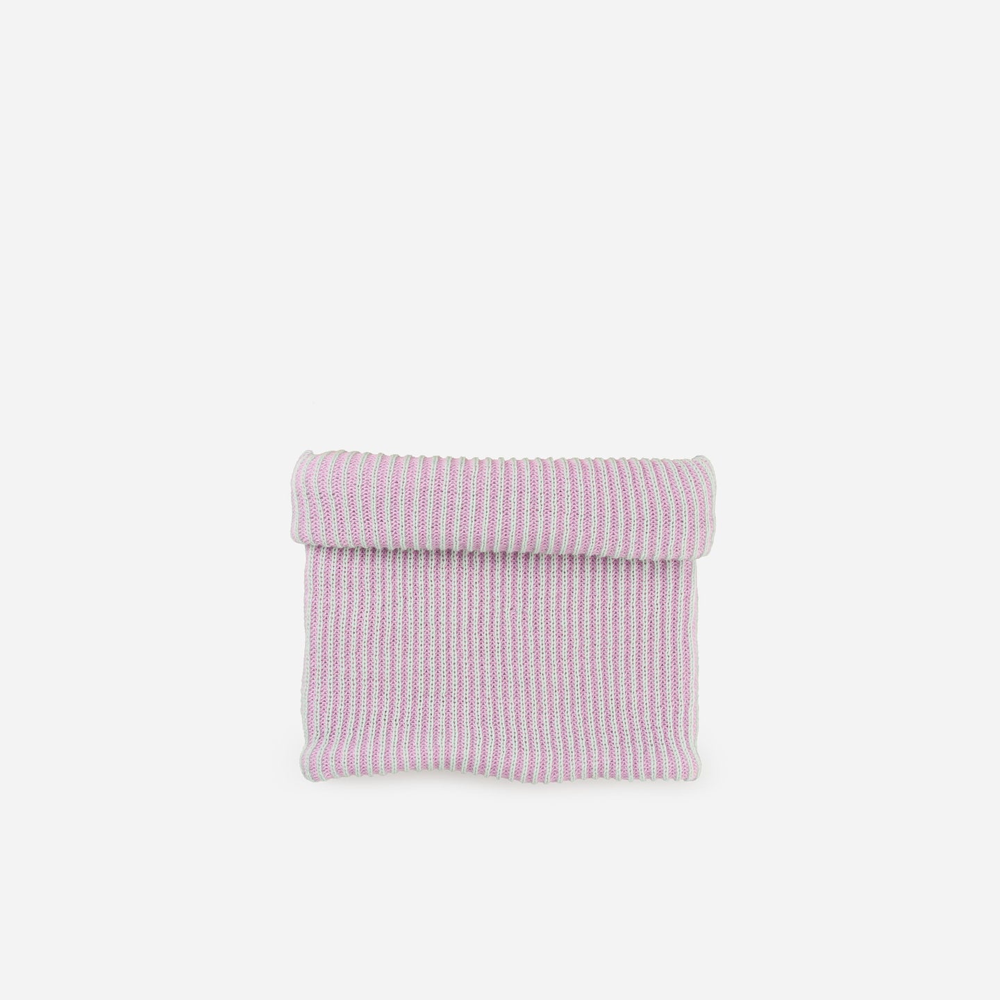 Simple Rib Knit Snood Neckwarmer Stretchy Pastel Holiday Winter Stripe Contrast