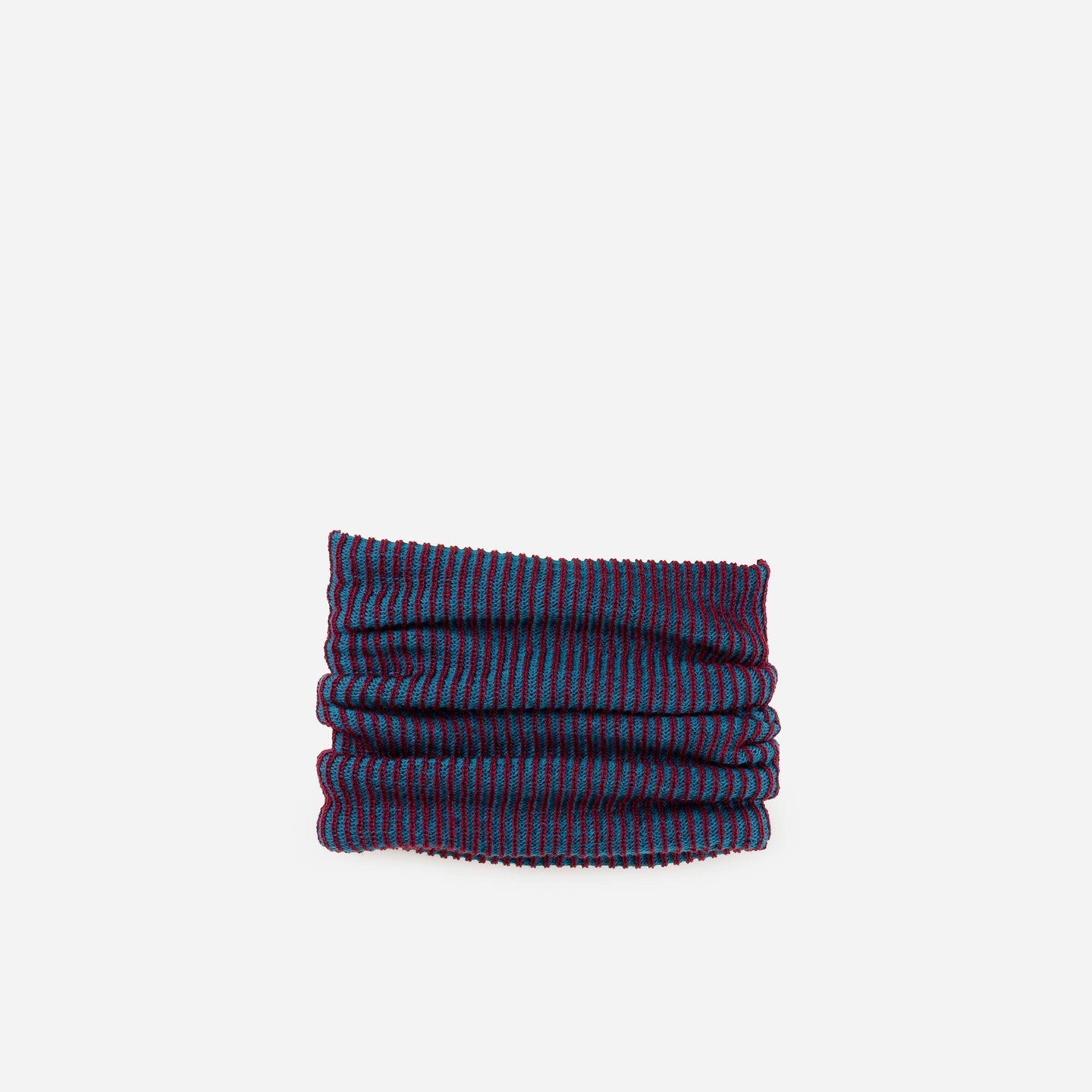Simple Rib Knit Snood Neckwarmer Stretchy Cozy Turtleneck Stripe Contrast