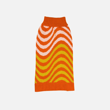 Golden Olive Flame | Sound Wave Dog Knit Sweater