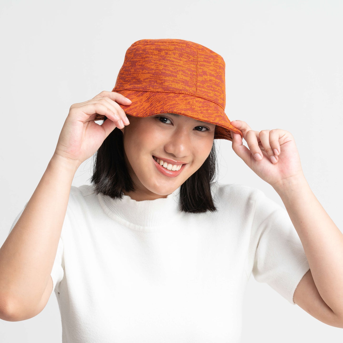 Twist Bucket Knit Hat Marl Upcycled Soft