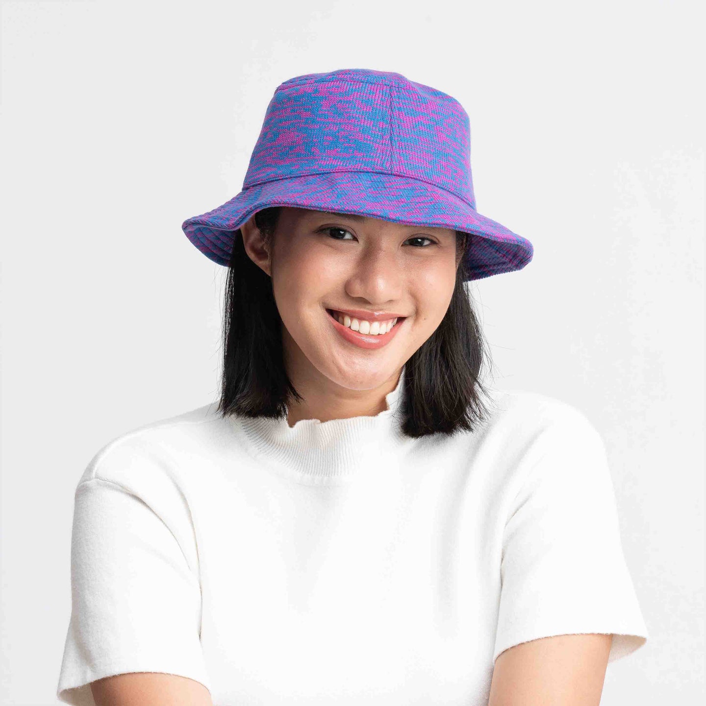Twist Bucket Knit Hat Marl Upcycled Soft