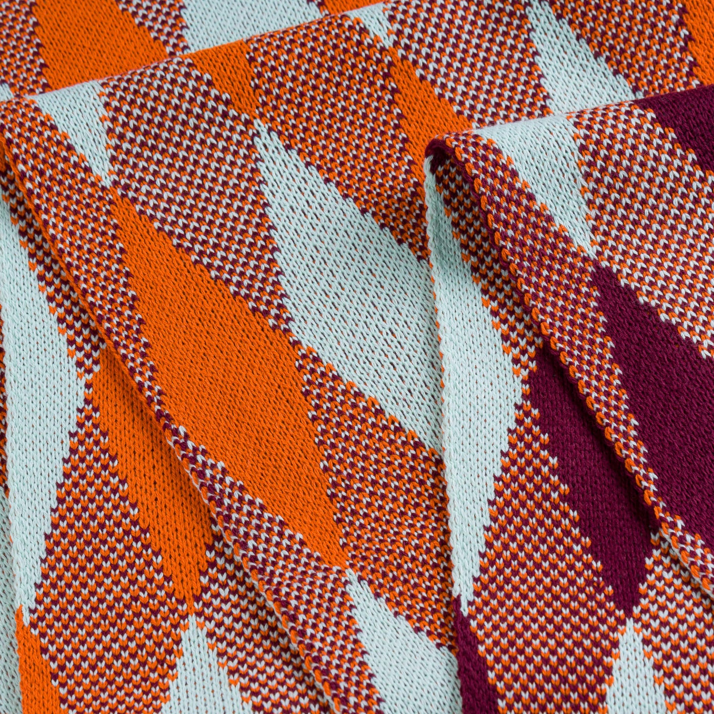 Argyle Big Knit Scarf Bold Colorful Pattern Diamond