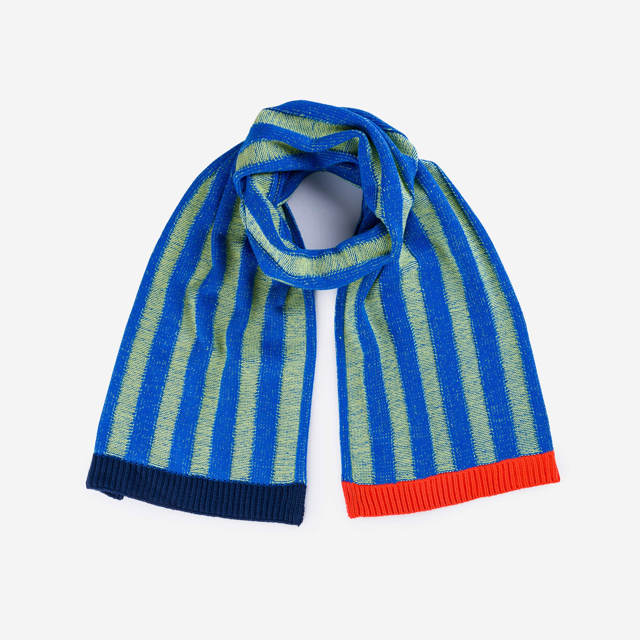 Big Stripe Knit Scarf Womens Scarf Colorful Stripes Blue Green Yellow ...