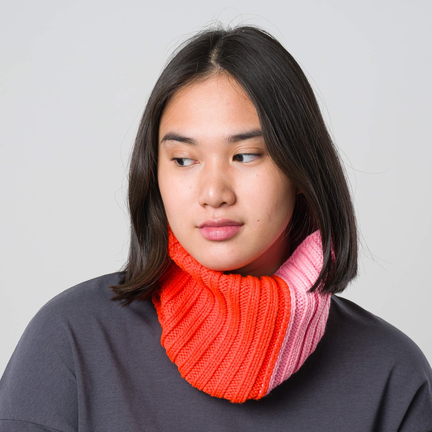 Chunky Colorblock Knit Snood 