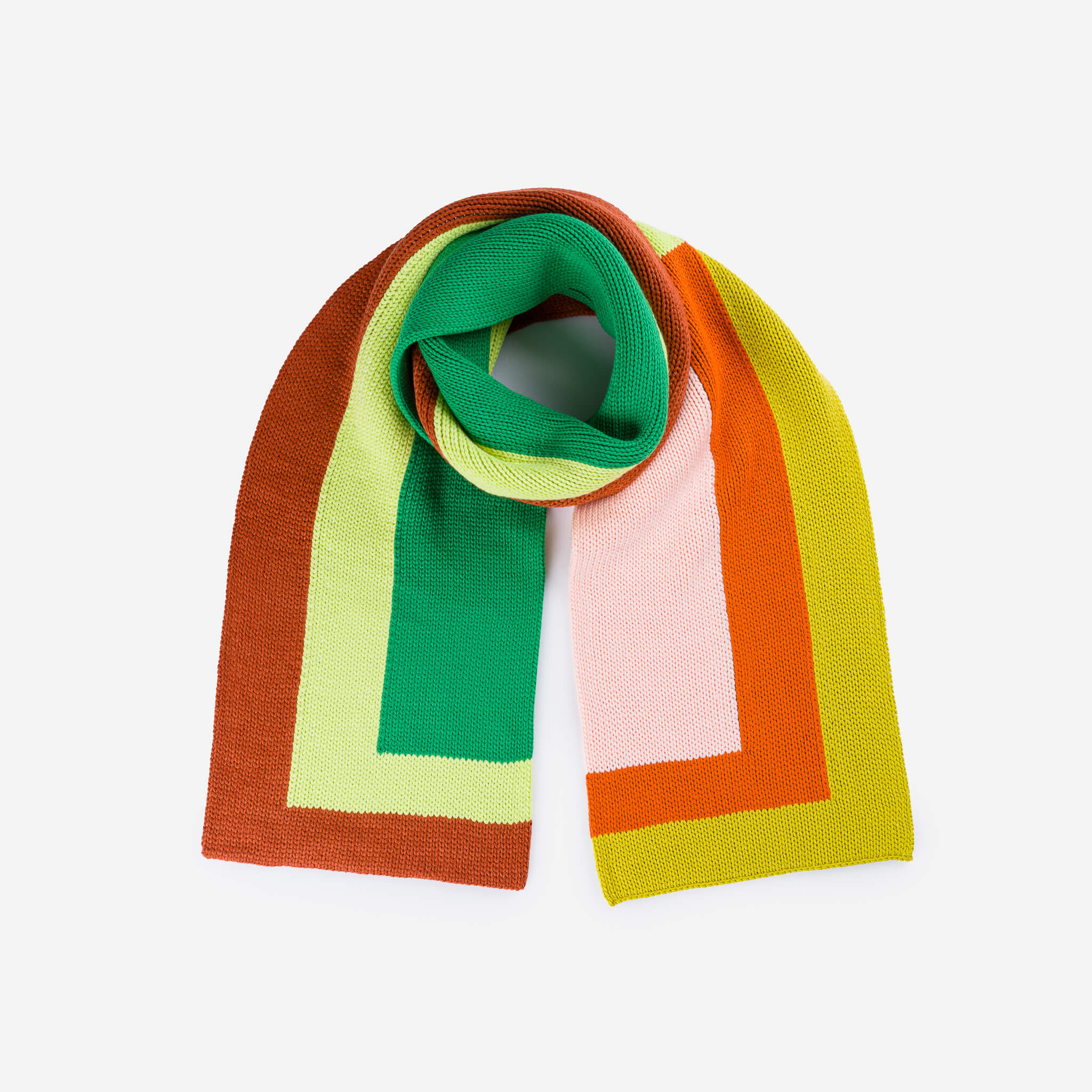 Hi-Low Stripe Big Knit Scarf Womens Scarf Colorful Stripes