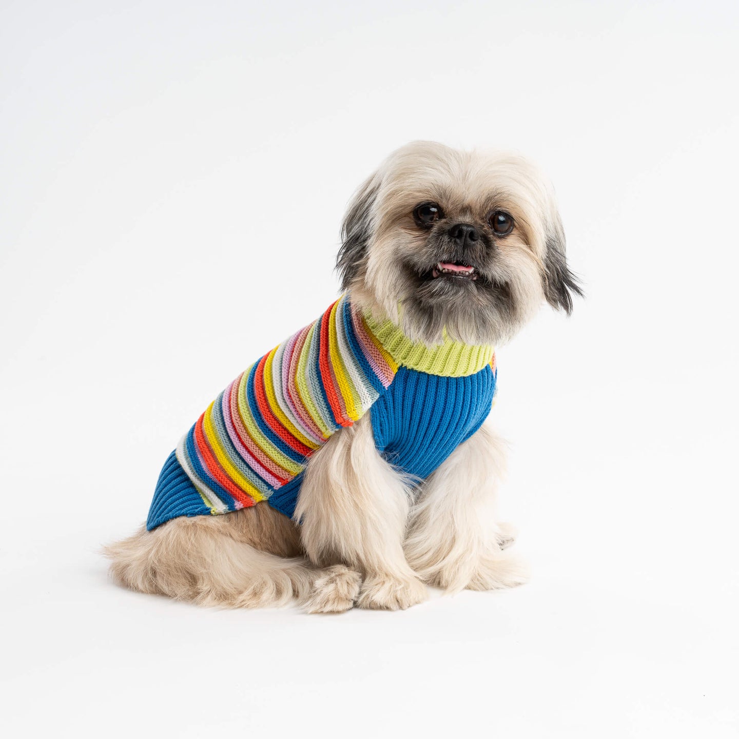 Circus Knit Texture Stripe Rib Dog Sweater Long Warm Easy to Wash