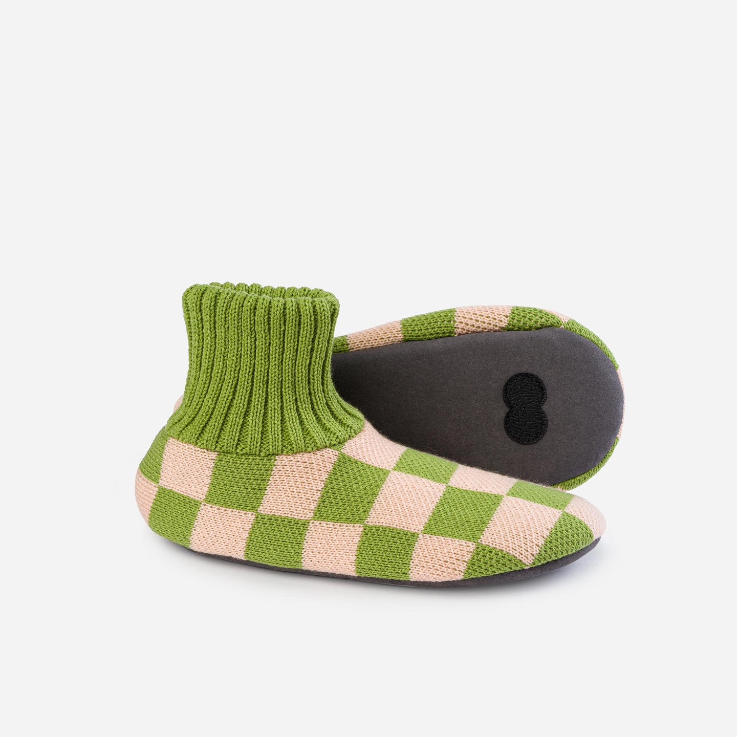 Checkerboard Knitted Sock Slippers Knit