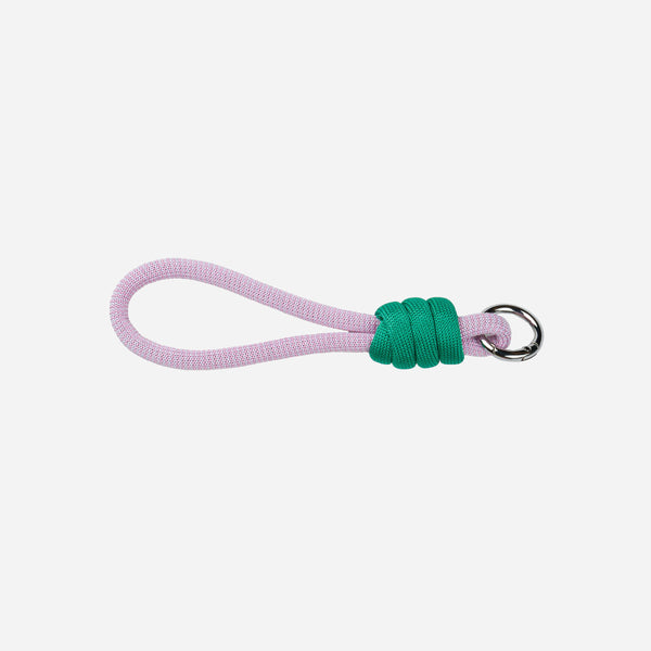 Pink | Repurposed Yarn Colorblock Loop Keychain