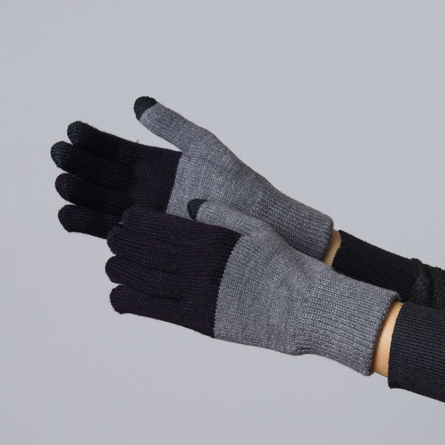 Golden Olive Navy | Colorblock Knit Touchscreen One Size Glove Colorful Fingertips Colorful Cute Gloves Holiday Gift