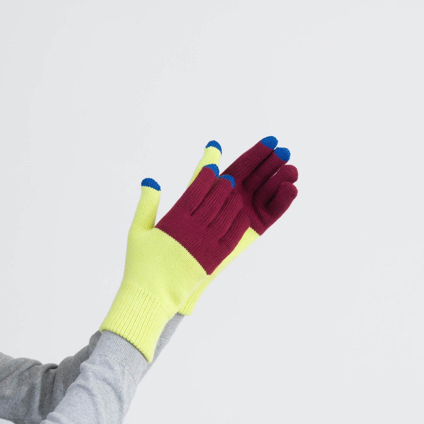 Colorblock Knit Touchscreen One Size Mens Unisex Glove Colorful Fingertips Colorful Holiday Gift