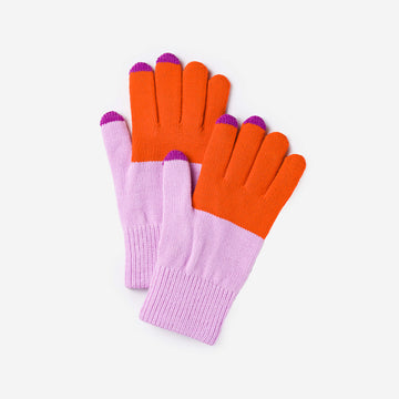 Poppy Lilac | Colorblock Knit Touchscreen One Size Glove Colorful Fingertips Colorful Cute Girlie Gloves Holiday Gift
