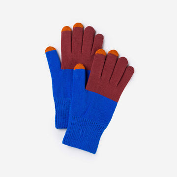 Ruby Cobalt | Colorblock Knit Touchscreen One Size Glove Colorful Fingertips Colorful Cute Gloves Holiday Gift