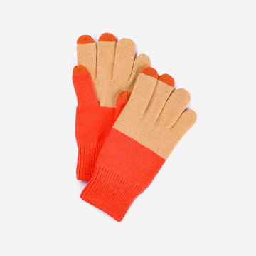 Camel Poppy | Mens Colorblock Touchscreen Gloves