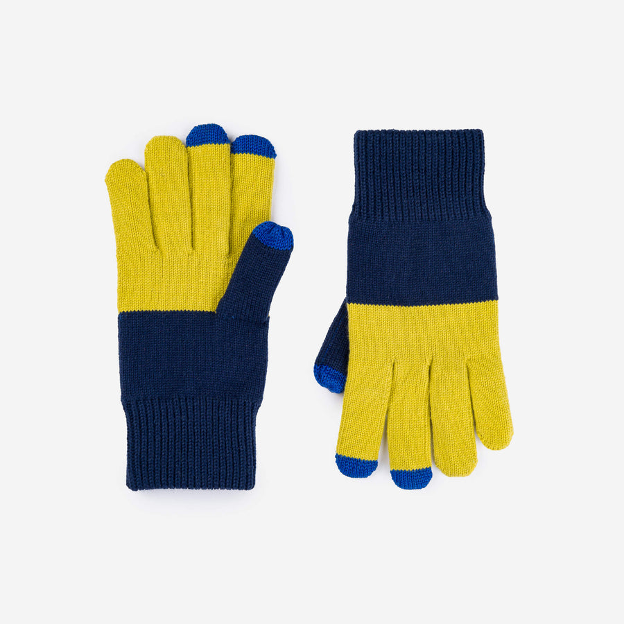Black | Mens Colorblock Touchscreen Gloves