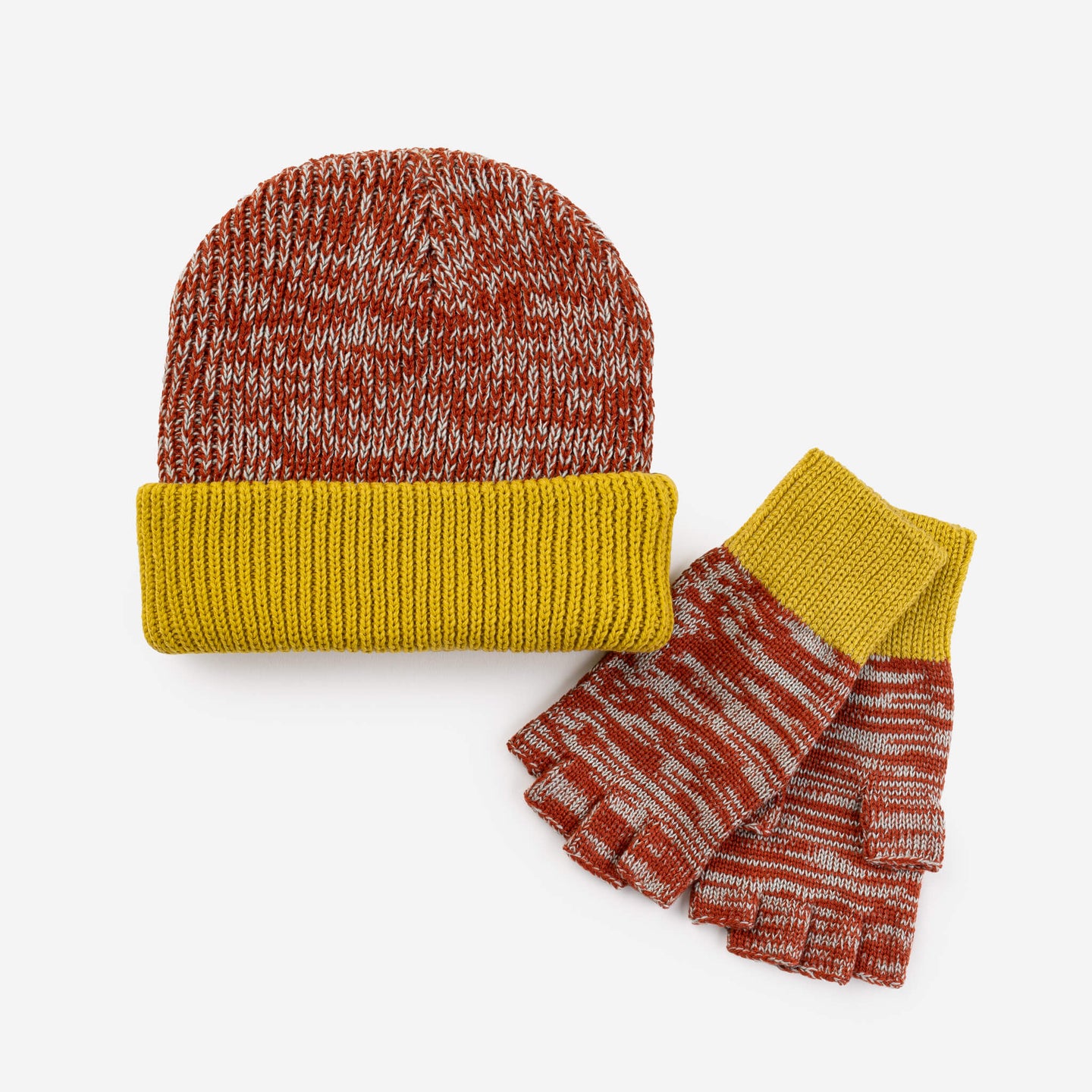 Colorblock Plush Knit Beanie Stretchy Hat Large Head Cuff
