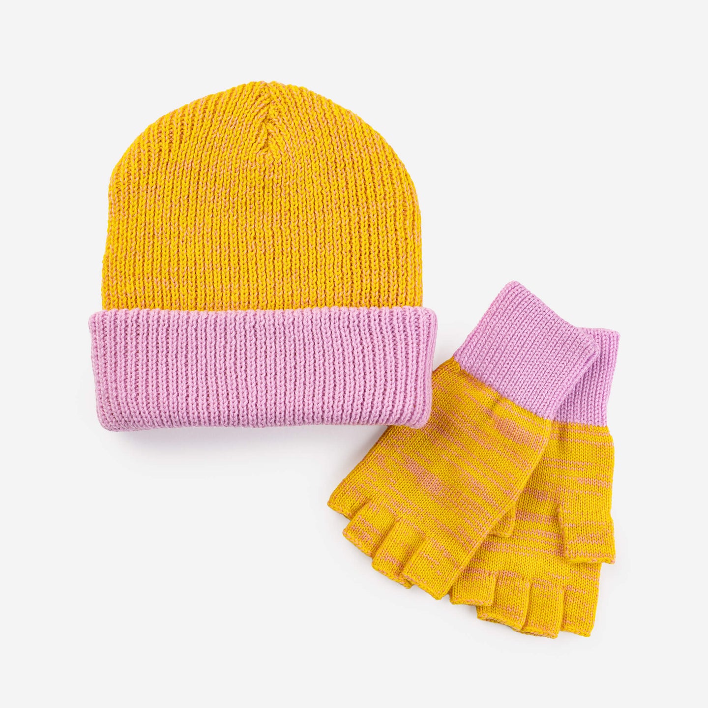 Colorblock Plush Knit Beanie Stretchy Hat Large Head Cuff