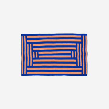 Cobalt | Columns Mini Rug Geometric Pattern Stripes Non Slip Rug