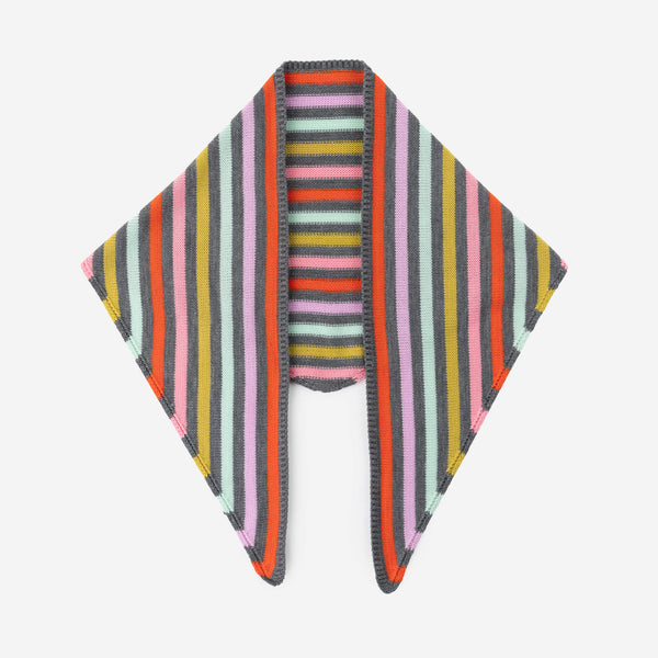 Grey | Color Stripe Triangle Scarf