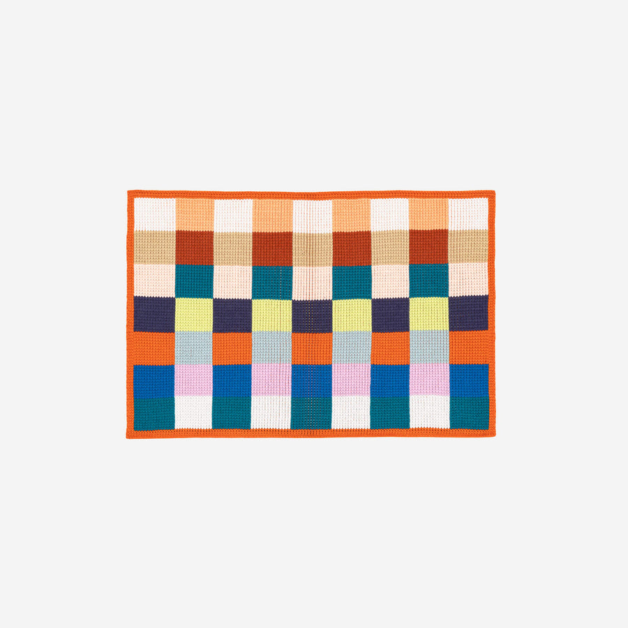 Colorblock Mini Rug Colorful Low Pile Flatweave Knit Accent Thick ...