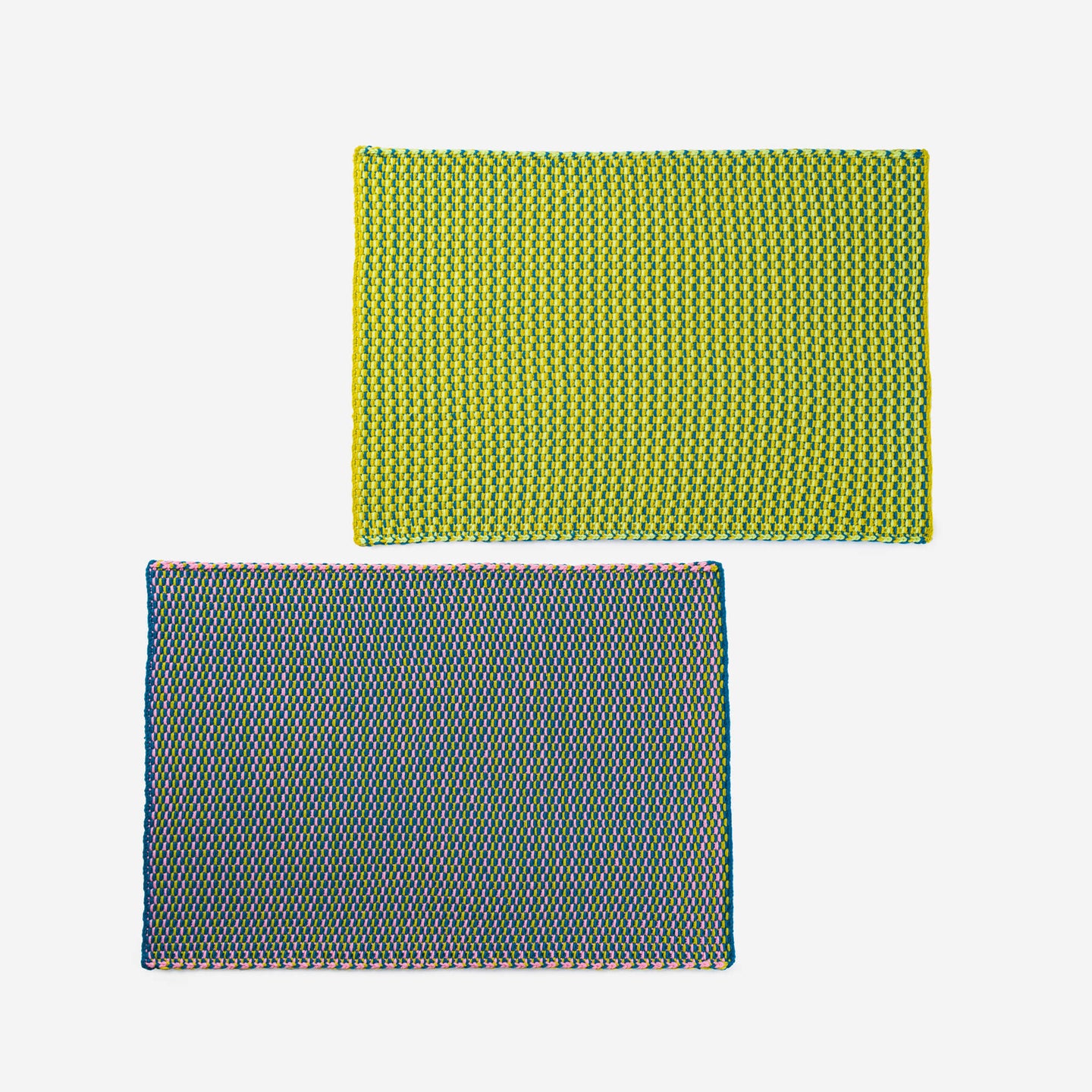 Dashes Knit Soft Placemat Set Textured Washable Mismatched Patterns