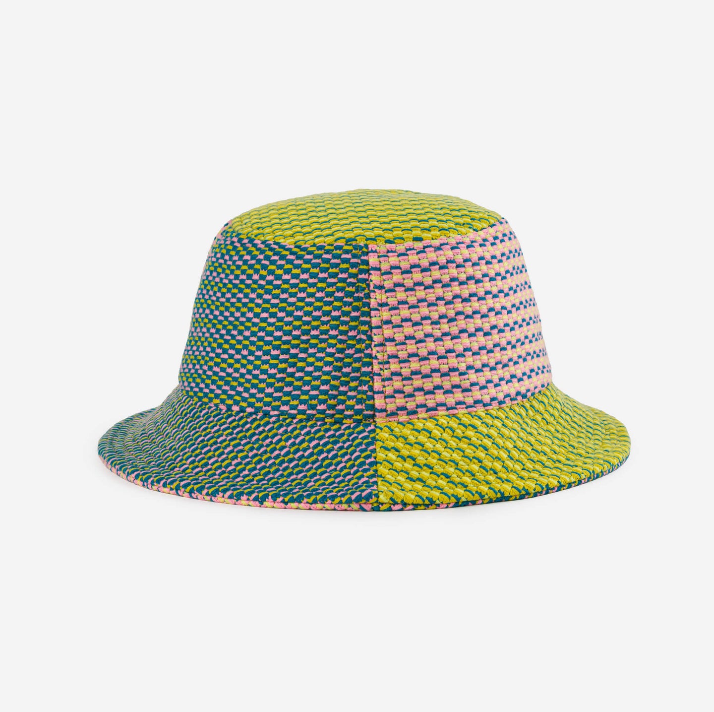 Dashes Knit bucket hat woven texture colorblock