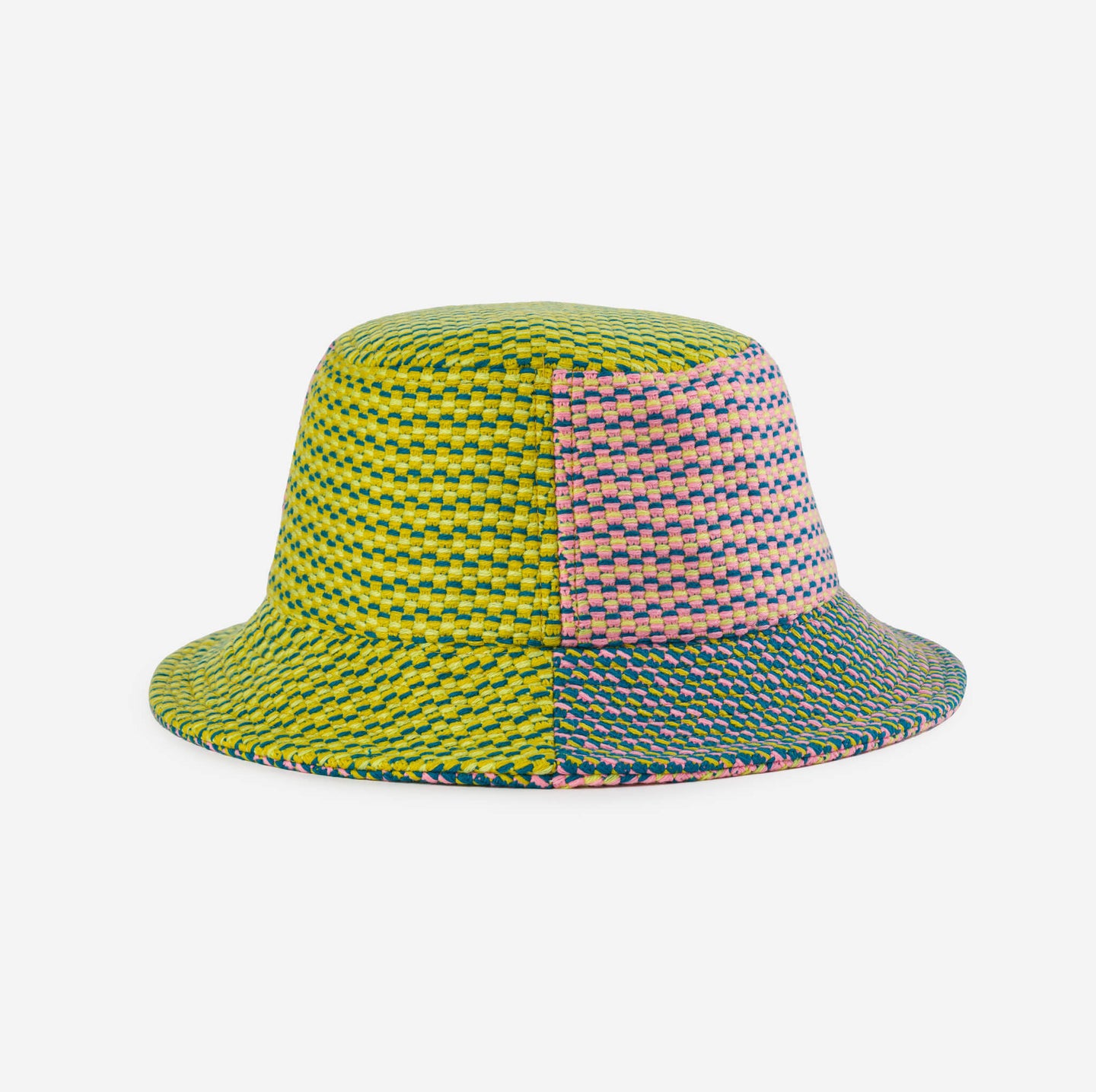Dashes Knit bucket hat woven texture colorblock