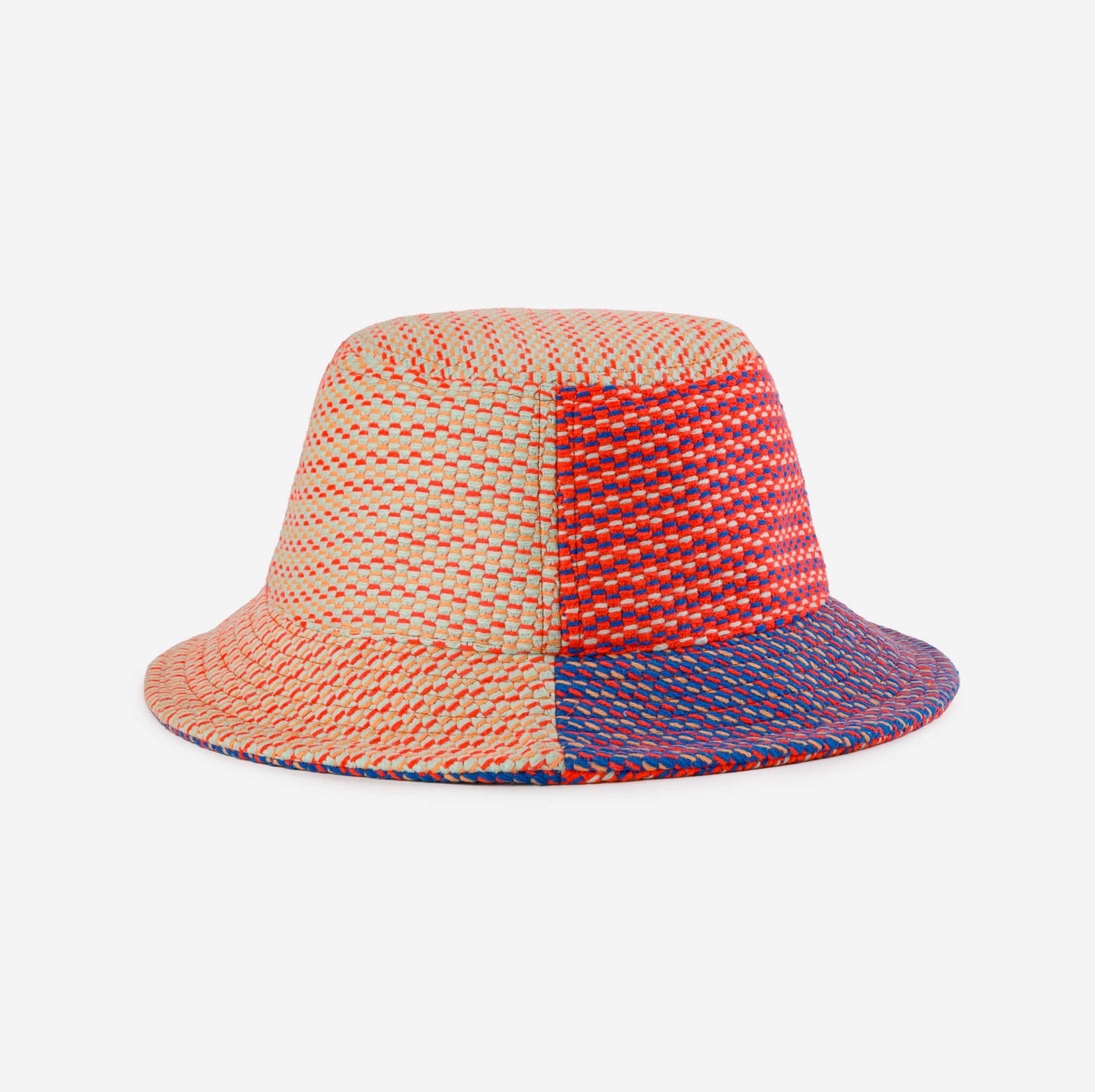 Dashes Knit soft bucket hat woven texture colorblock