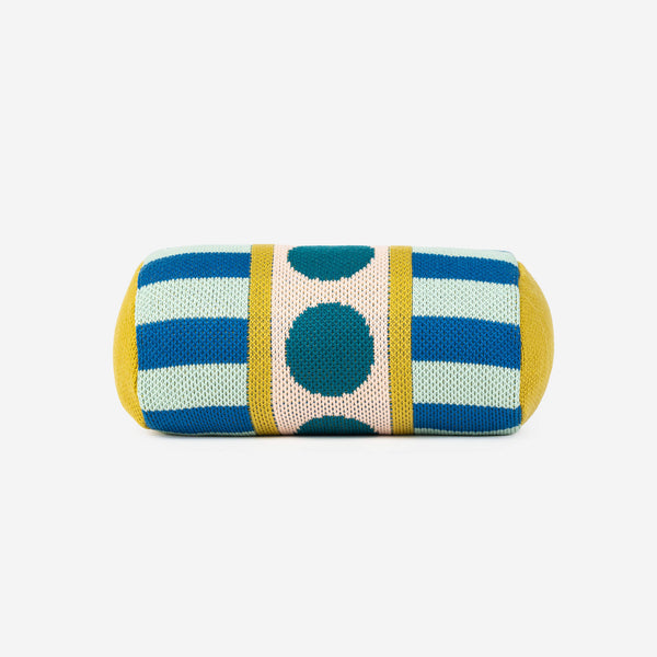 Cobalt | Stripe Dot Bolster Pillow