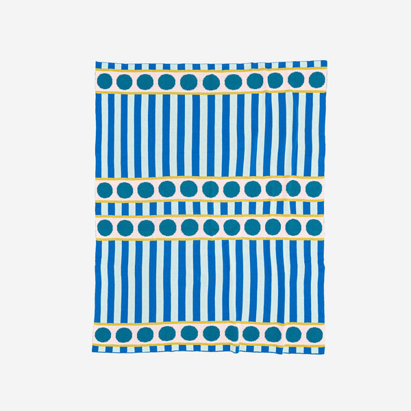 Cobalt | Stripe Dot Throw