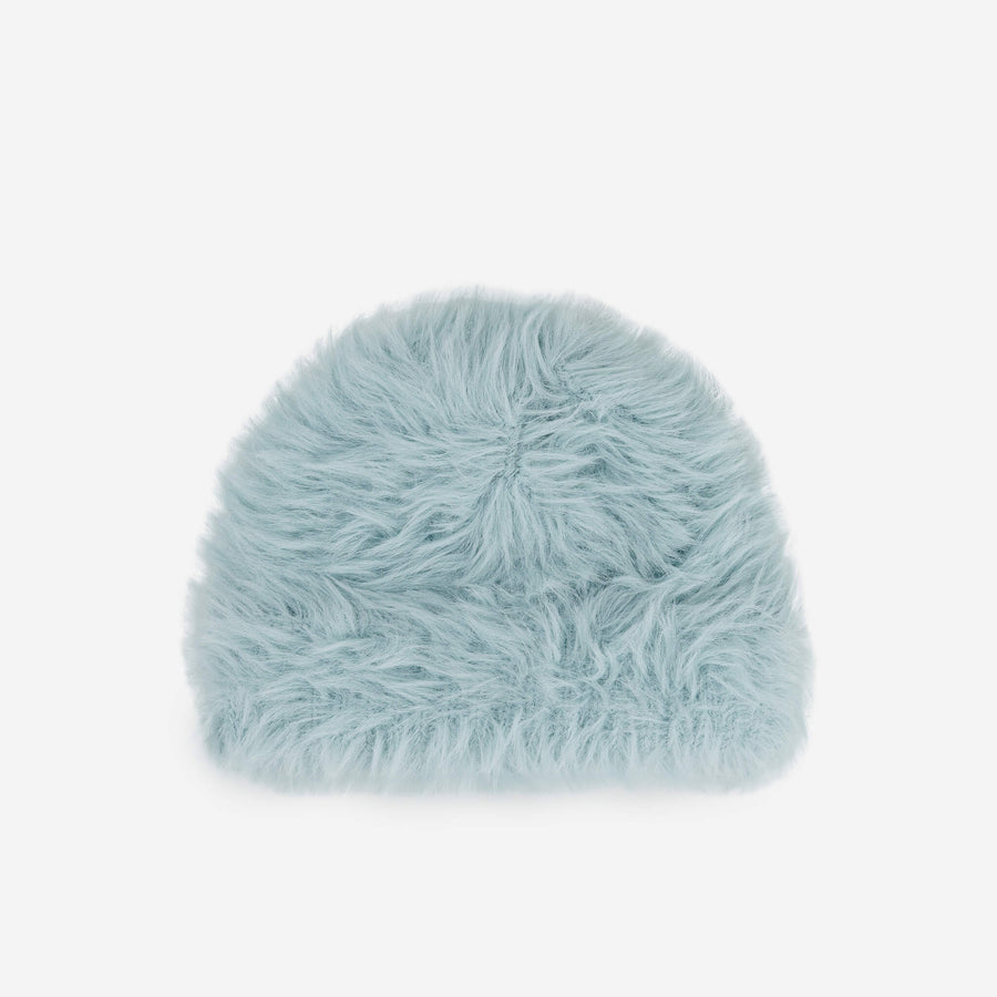 Stone Blue | Faux Fur Knit Kids Beanie Fuzzy Furry Hat