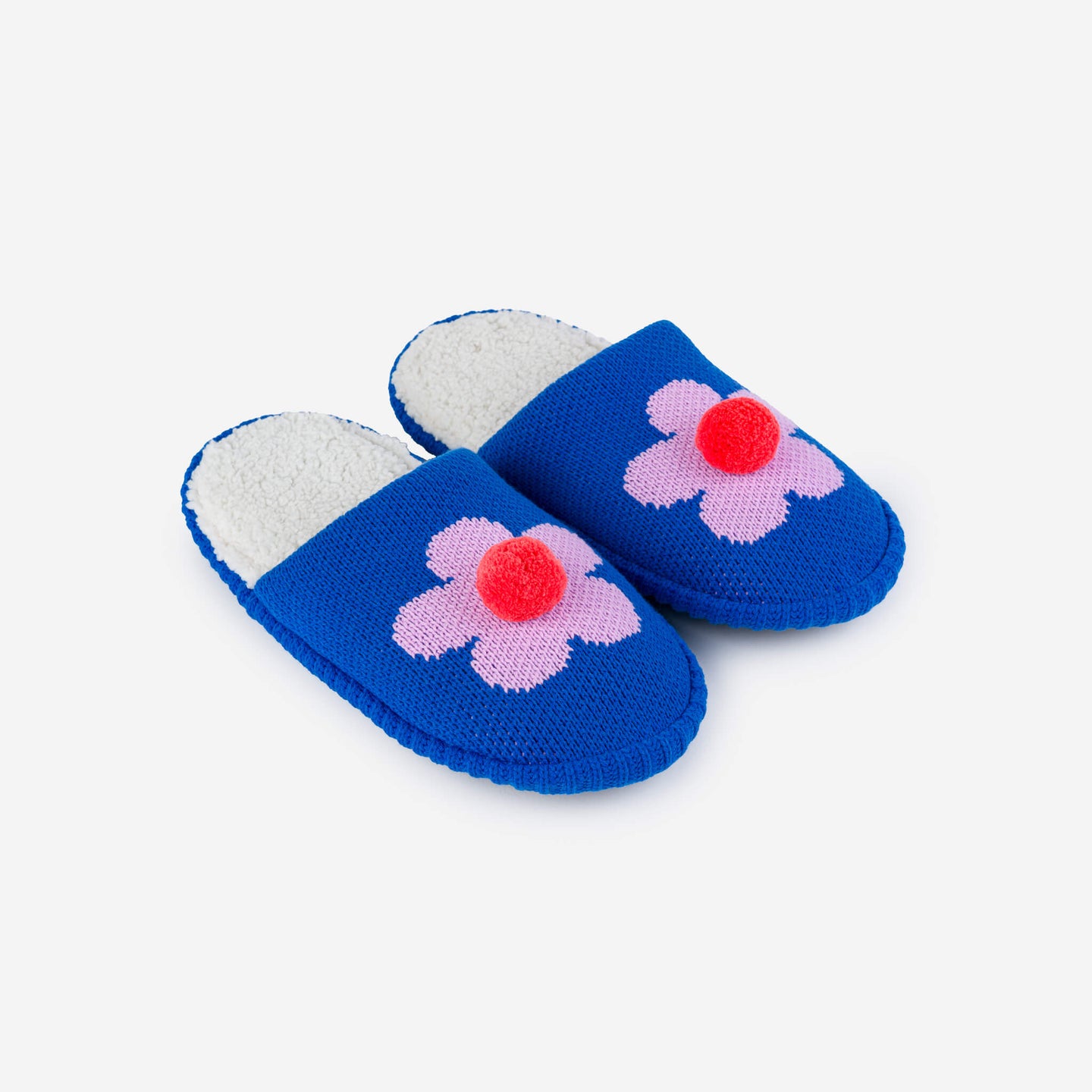 Flower Pom Slide Slippers Cute Spa Slippers Daisy Comfy Cozy Warm Backless Slides