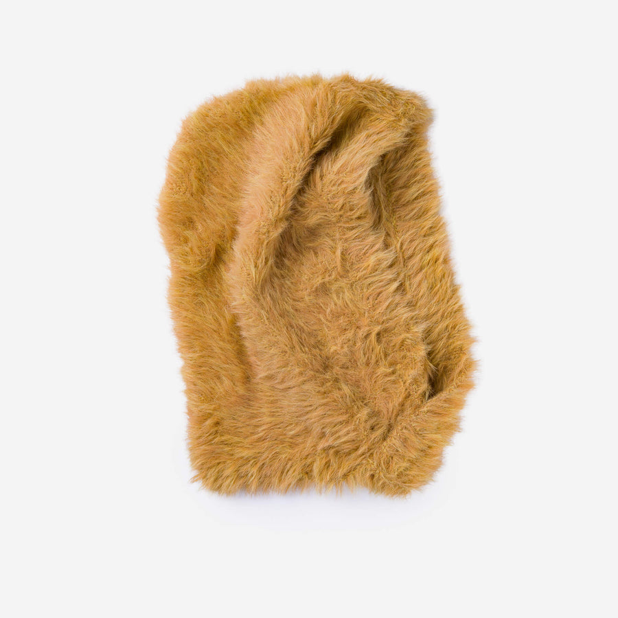 Camel | Fuzzy Faur Fur Knit Hood Animal Spirit