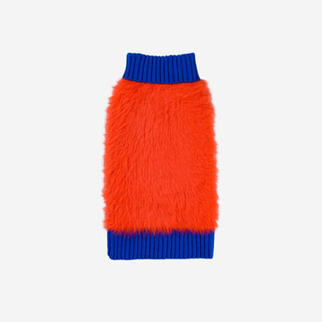 Poppy | Furry Faux Fur Fuzzy Knit Dog Sweater Turtleneck Cute Fur