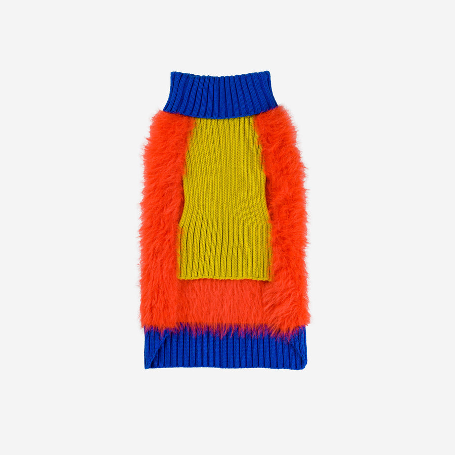 Periwinkle | Furry Faux Fur Fuzzy Knit Dog Sweater Turtleneck Cute Fur