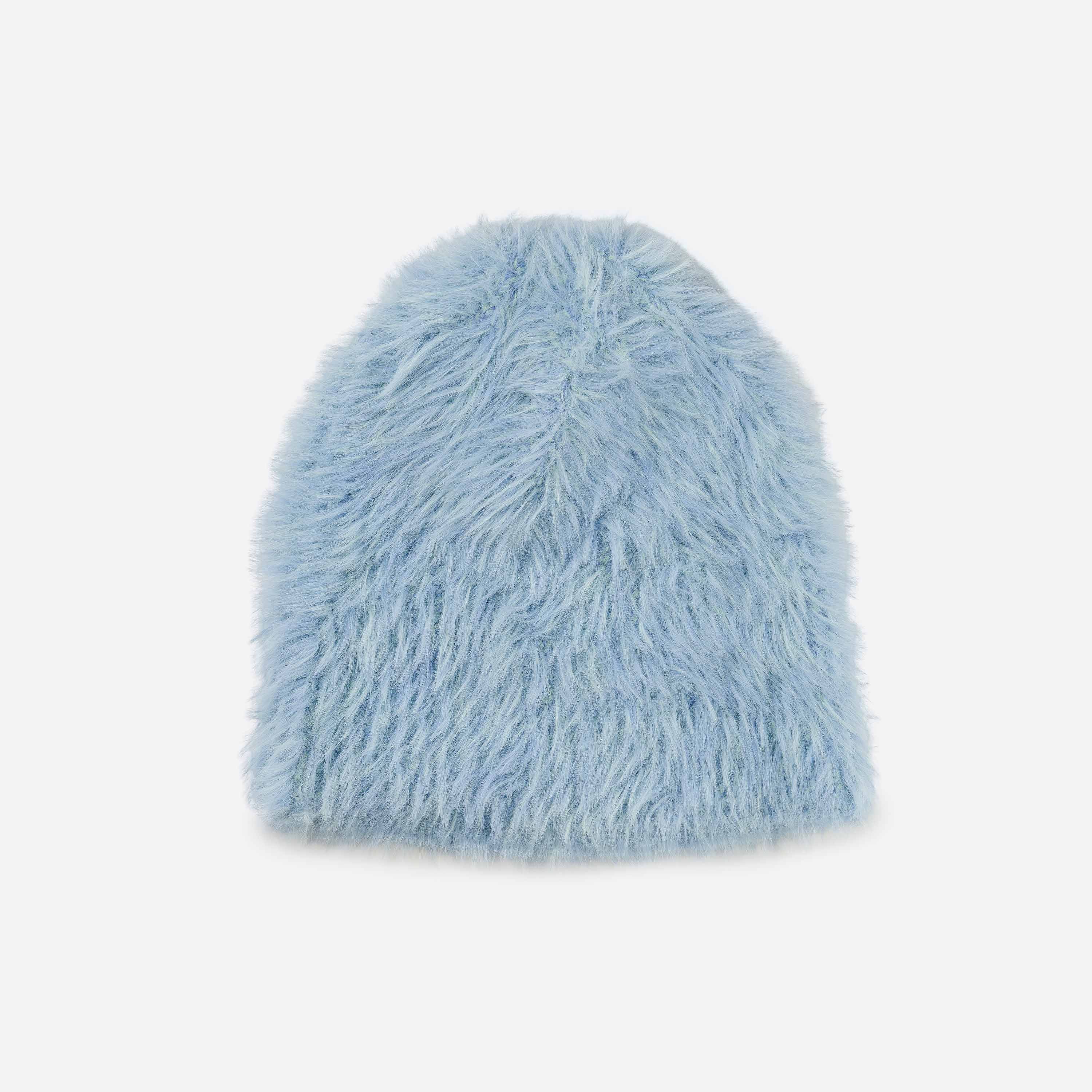 Baby Faux Fur Pom Pom Knit Bobble Hat, Grey / One Size